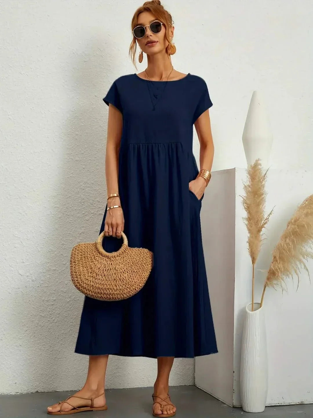 AVA LUXE FLUID MIDI DRESS
